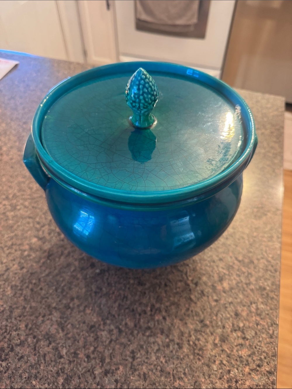 Ceramic Lidded Kitchen Jar in Turquoise